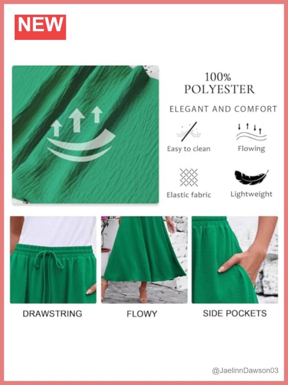 Flowy A-Line Maxi Skirt for Women with Pockets - Picture 3 of 6
